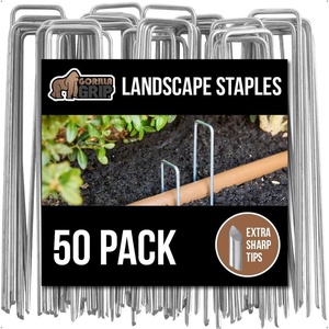 image:imageGORILLA GRIP Premium Landscape Staples 6 Inch Garden Stakes 50 Pack50 Pack