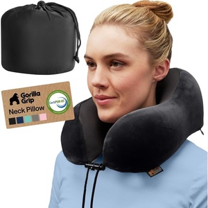 image:imageGORILLA GRIP Travel Neck Pillow for Airplanes Travel Essentials BlackBlack
