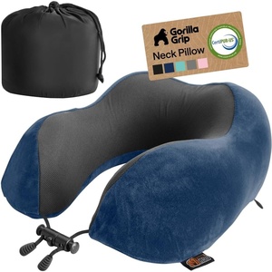 image:imageGORILLA GRIP Travel Neck Pillow for Airplanes Travel Essentials BlackNavy