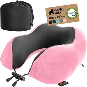 image:imageGORILLA GRIP Travel Neck Pillow for Airplanes Travel Essentials BlackPink
