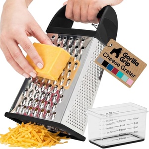 image:imageGORILLA GRIP XL 4Sided Stainless Steel BPAFree Cheese Grater BlackBlack