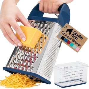 image:imageGORILLA GRIP XL 4Sided Stainless Steel BPAFree Cheese Grater BlackBlue