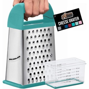 image:imageGORILLA GRIP XL 4Sided Stainless Steel BPAFree Cheese Grater BlackTurquoise