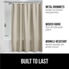 image:imageGORILLA GRIP Gray Waffle Style Textured Fabric Shower Curtain 72x72Beige