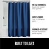 image:imageGORILLA GRIP Gray Waffle Style Textured Fabric Shower Curtain 72x72Navy
