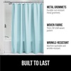 image:imageGORILLA GRIP Gray Waffle Style Textured Fabric Shower Curtain 72x72Spa Blue