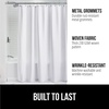 image:imageGORILLA GRIP Gray Waffle Style Textured Fabric Shower Curtain 72x72White