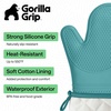 image:imageGORILLA GRIP Silicone Oven Mitts 550F Heat Resistant 125x83 BlackTurquoise