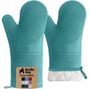image:imageGORILLA GRIP Silicone Oven Mitts 550F Heat Resistant 125x83 BlackTurquoise