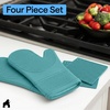 image:imageGORILLA GRIP Silicone Oven Mitts 550F Heat Resistant 125x83 BlackTurquoise