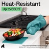 image:imageGORILLA GRIP Silicone Oven Mitts 550F Heat Resistant 125x83 BlackTurquoise