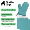 image:imageGORILLA GRIP Silicone Oven Mitts 550F Heat Resistant 125x83 BlackTurquoise