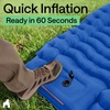 image:imageGORILLA GRIP SlipResistant Inflatable Sleeping Pad with Grip Dots Foot Pump Puncture Resistant Lightweight Camping Mattress Air Mats Travel Backpacking Inflating Bed Camp Sleep Pads Tent GrayBlue