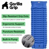 image:imageGORILLA GRIP SlipResistant Inflatable Sleeping Pad with Grip Dots Foot Pump Puncture Resistant Lightweight Camping Mattress Air Mats Travel Backpacking Inflating Bed Camp Sleep Pads Tent GrayBlue