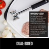 image:imageGorilla Grip Stainless Steel Silicone Tongs Set of 2 and Heavy Duty Meat Tenderizer Heat Resistant Silicone Tongs Size 7 and 9IN Spiked Side Meat Tenderizer Both In Black Color 2 Item Bundle