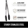 image:imageGorilla Grip Stainless Steel Silicone Tongs Set of 2 and Heavy Duty Meat Tenderizer Heat Resistant Silicone Tongs Size 7 and 9IN Spiked Side Meat Tenderizer Both In Black Color 2 Item Bundle