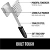 image:imageGorilla Grip Stainless Steel Silicone Tongs Set of 2 and Heavy Duty Meat Tenderizer Heat Resistant Silicone Tongs Size 7 and 9IN Spiked Side Meat Tenderizer Both In Black Color 2 Item Bundle