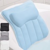 image:imageGORILLA GRIP Bath Pillow for Tub 6 Strong Suction Cups 4D Mesh BlueSpa Blue