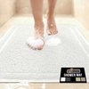 image:imageGORILLA GRIP Exfoliating Bath and Shower Mat Textured Backing 30x16 GrayWhite