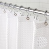 image:imageGORILLA GRIP Gray Waffle Style Textured Fabric Shower Curtain 72x72White