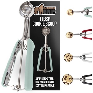 image:imageGORILLA GRIP 304 Stainless Steel Cookie Scoop 1 TBSP Scooper BlackMint