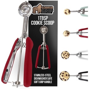 image:imageGORILLA GRIP 304 Stainless Steel Cookie Scoop 1 TBSP Scooper BlackRed