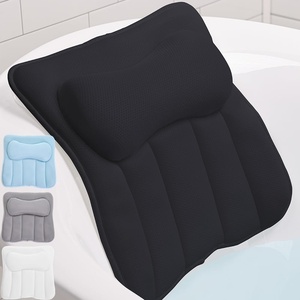 image:imageGORILLA GRIP Bath Pillow for Tub 6 Strong Suction Cups 4D Mesh BlueBlack