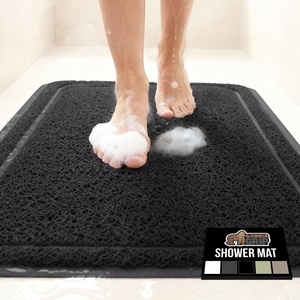 image:imageGORILLA GRIP Exfoliating Bath and Shower Mat Textured Backing 30x16 GrayBlack