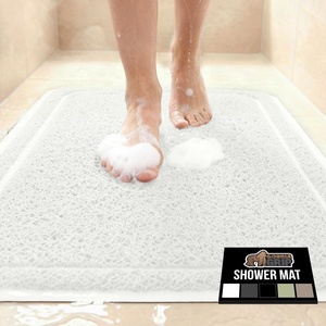 image:imageGORILLA GRIP Exfoliating Bath and Shower Mat Textured Backing 30x16 GrayWhite