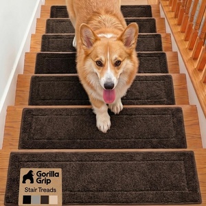 image:imageGORILLA GRIP Peel and Stick Stair Treads 8x28 Inches 15 Pack BeigeBrown