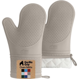 image:imageGORILLA GRIP Silicone Oven Mitts 550F Heat Resistant 125x83 BlackAlmond