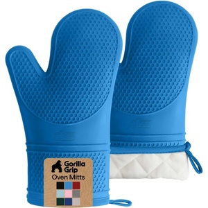 image:imageGORILLA GRIP Silicone Oven Mitts 550F Heat Resistant 125x83 BlackAqua