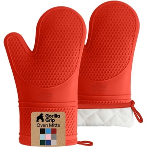 image:imageGORILLA GRIP Silicone Oven Mitts 550F Heat Resistant 125x83 BlackCoral