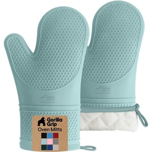 image:imageGORILLA GRIP Silicone Oven Mitts 550F Heat Resistant 125x83 BlackMint