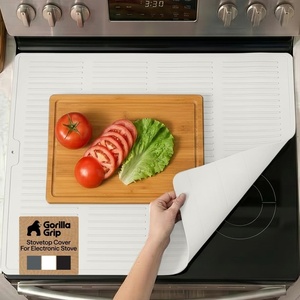 image:imageGORILLA GRIP Silicone Stove Cover for Electric Stoves 28x20 GrayWhite
