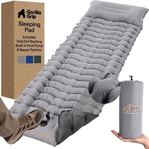 image:imageGORILLA GRIP SlipResistant Inflatable Sleeping Pad with Grip Dots Foot Pump Puncture Resistant Lightweight Camping Mattress Air Mats Travel Backpacking Inflating Bed Camp Sleep Pads Tent GrayGray