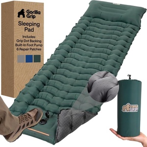 image:imageGORILLA GRIP SlipResistant Inflatable Sleeping Pad with Grip Dots Foot Pump Puncture Resistant Lightweight Camping Mattress Air Mats Travel Backpacking Inflating Bed Camp Sleep Pads Tent GrayHunter Green