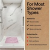 image:imageGORILLA GRIP Bath Tub Shower Mat Bathtub Floor Liner 35x16 ClearLight Pink Translucent