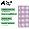 image:imageGORILLA GRIP Bath Tub Shower Mat Bathtub Floor Liner 35x16 ClearPurple Translucent