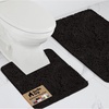 image:imageGORILLA GRIP Bathroom Area Rug Sets 2 Piece Soft Chenille 30x20 GreyBlack