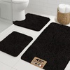 image:imageGORILLA GRIP Bathroom Area Rug Sets 2 Piece Soft Chenille 30x20 GreyBlack