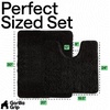 image:imageGORILLA GRIP Bathroom Area Rug Sets 2 Piece Soft Chenille 30x20 GreyBlack