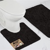 image:imageGORILLA GRIP Bathroom Area Rug Sets 2 Piece Soft Chenille 30x20 GreyBlack