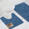 image:imageGORILLA GRIP Bathroom Area Rug Sets 2 Piece Soft Chenille 30x20 GreyBlue