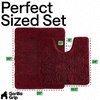 image:imageGORILLA GRIP Bathroom Area Rug Sets 2 Piece Soft Chenille 30x20 GreyBurgundy