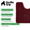image:imageGORILLA GRIP Bathroom Area Rug Sets 2 Piece Soft Chenille 30x20 GreyBurgundy