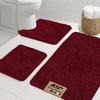 image:imageGORILLA GRIP Bathroom Area Rug Sets 2 Piece Soft Chenille 30x20 GreyBurgundy