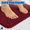 image:imageGORILLA GRIP Bathroom Area Rug Sets 2 Piece Soft Chenille 30x20 GreyBurgundy