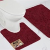 image:imageGORILLA GRIP Bathroom Area Rug Sets 2 Piece Soft Chenille 30x20 GreyBurgundy