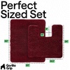 image:imageGORILLA GRIP Bathroom Area Rug Sets 2 Piece Soft Chenille 30x20 GreyBurgundy